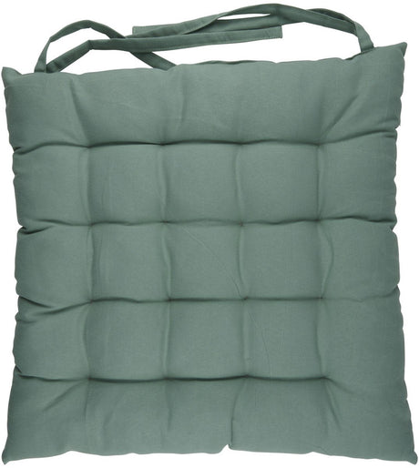 Arti casa tuinstoelkussen - groen - 40x40x6 cm - comfortabel en stevig gevuld - geschikt voor buitengebruik - met praktische bevestigingslinten - zitkussen voor tuinstoel