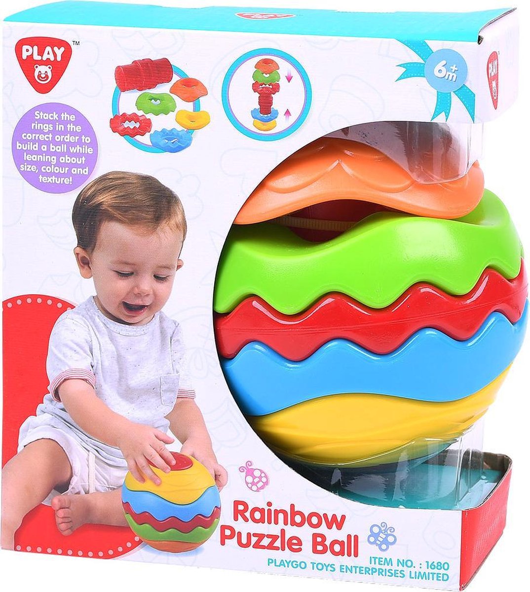 Playgo Regenbogen-Puzzleball – 6 Teile.