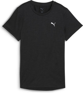 Puma w tad essential heather tee dames sportshirt - black heather
