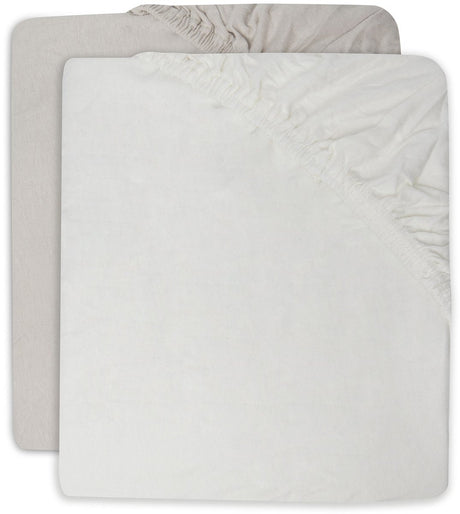 Jollein - baby hoeslaken jersey (ivory nougat) - katoen - hoeslaken wieg - 2 stuks - 60x120cm