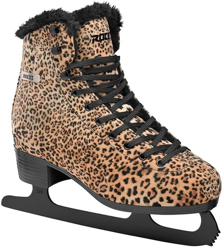 Roces – Leopard – Eiskunstlaufschuhe – Eislaufen Damen – braun – warmes Fleecefutter, klassische Stabilität – Größe EU 39