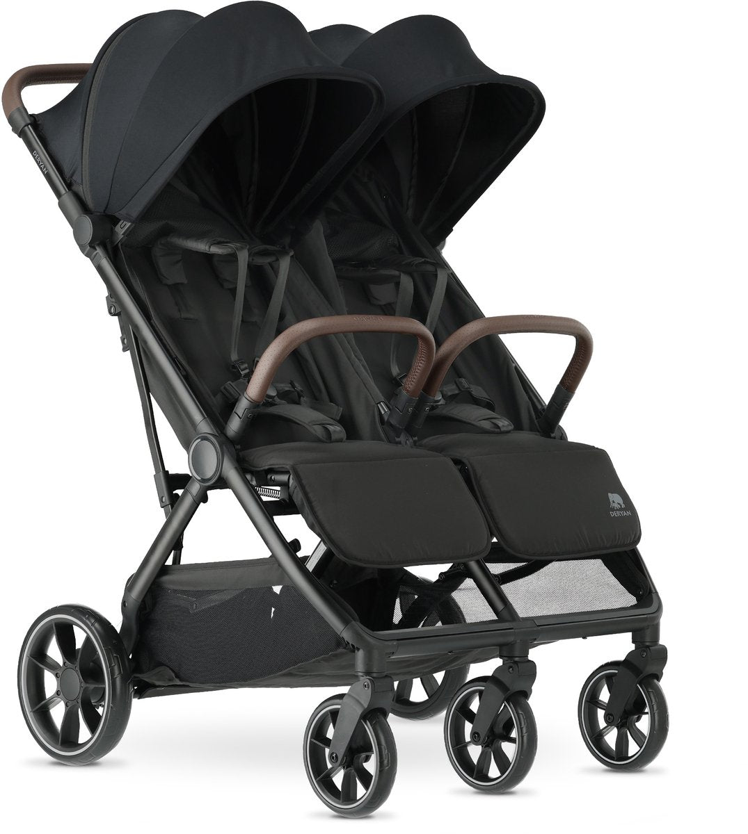 Deryan rolo x2 xl v2 duo buggy - compacte dubbele buggy - zwart