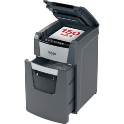 Rexel Optimum Autofeed+ 150x Flüsterleiser Aktenvernichter – P4 vernichtet – automatischer Einzug bis zu 150 Blatt – 44 l – Schwarz