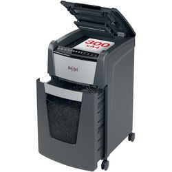 Rexel Optimum Autofeed+ 300m Flüsterleiser Aktenvernichter – P5 Mikroschredder – Automatischer Einzug bis zu 300 Blatt – 60l – Schwarz