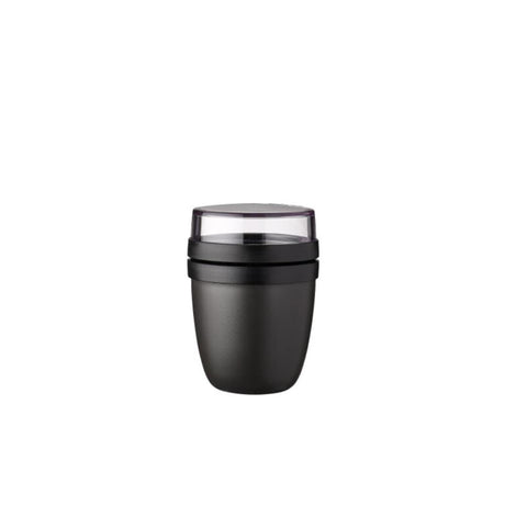 Mepal Lunchpot Mini Ellipse – 300 ml – Joghurt- und Müslibecher to go – gefriergeeignet. Mikrowelle und Geschirrspüler – Nordic Black