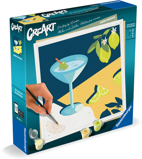 Ravensburger Malen nach Zahlen Kreativpaket Zitrone Leinwand 20x20 cm.