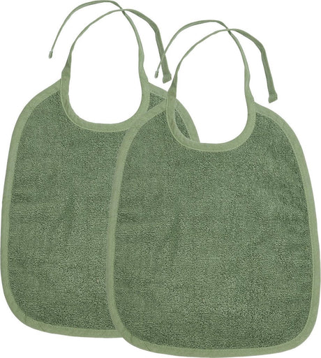 Meyco Baby-Uni-Lätzchen – 2er-Pack – Frottee – Waldgrün