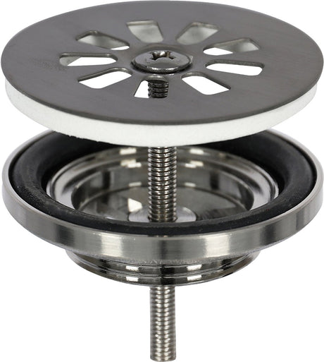 Differnz afvoerplug gun metal â€“ afvoerstop voor wastafel â€“ ã˜ 64 mm â€“ 6m schroef