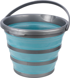Abbey camp opvouwbare emmer - lichtblauw - ca. 10 liter - met handvat - compact opvouwbaar