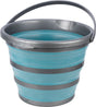 Abbey camp opvouwbare emmer - lichtblauw - ca. 10 liter - met handvat - compact opvouwbaar
