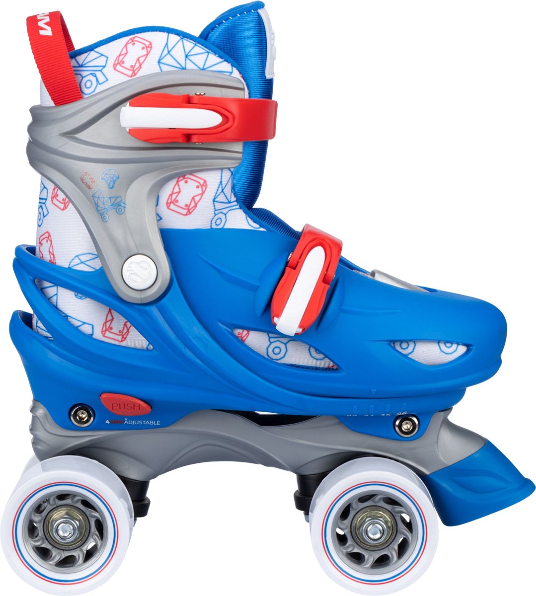 Nijdam Rollschuhe verstellbar – Geo Metricker – Blau – Größe 25–28