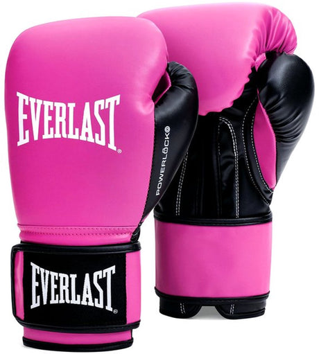 Everlast Powerlock und Trainings-(Kick-)Boxhandschuhe mit Klettverschluss, rosa schwarz, 10 oz
