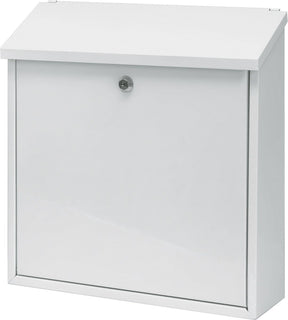 V-part - wandbrievenbus malagan - galvanized steel powder coated - wit - brievenbus