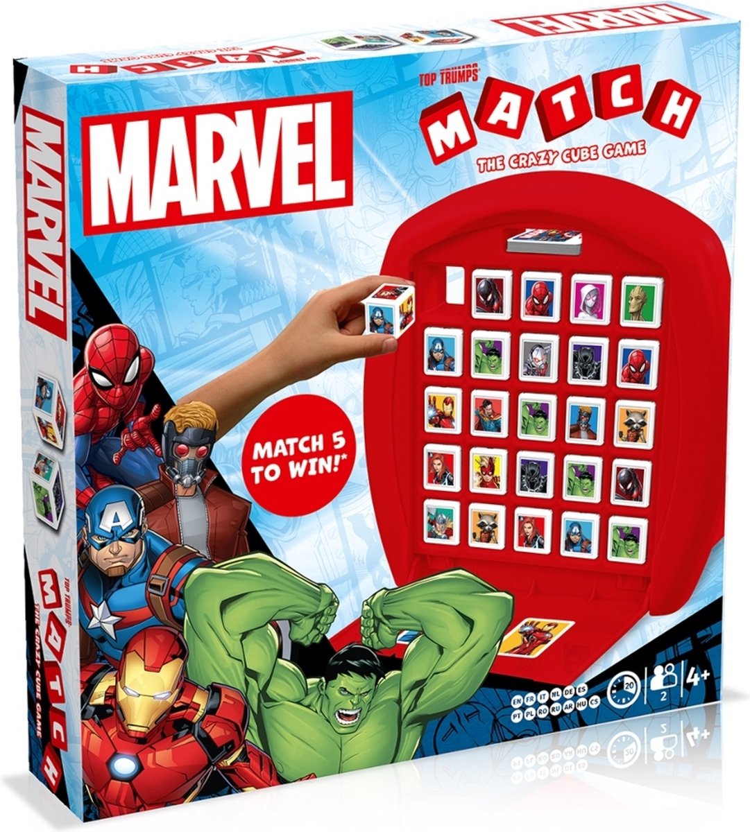 Gewinnzüge-Match 5-in-einer-Reihe – Marvel-Match – Brettspiel – Geschicklichkeitsspiel