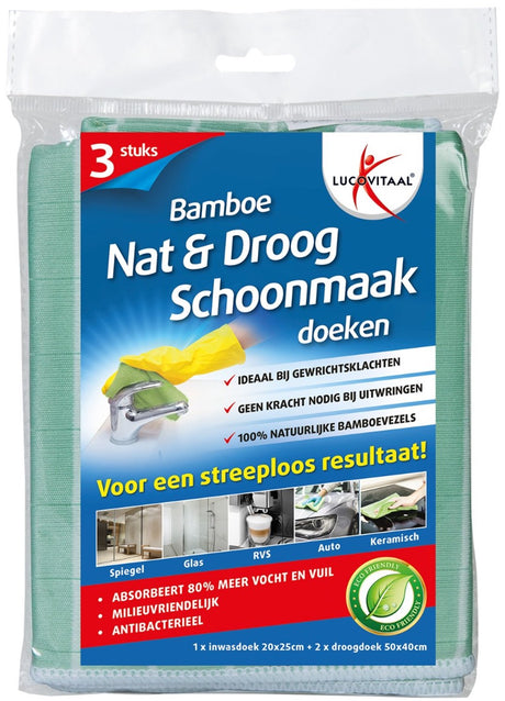 Lucovitaal bamboe schoonmaakdoeken