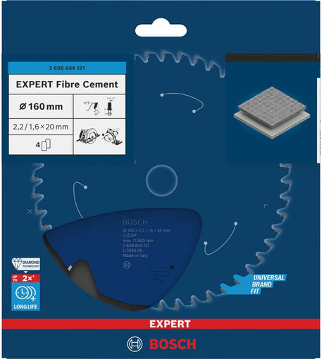 Bosch Zubehör Kreissägeblatt Expert für Faserzement 160x20x2,2 1,6x4t - 2608644121