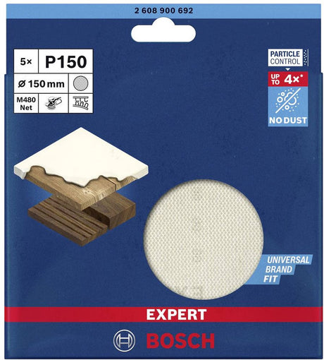 Bosch 5x Expert M480 Schleifnetz für Exzenterschleifer 1...