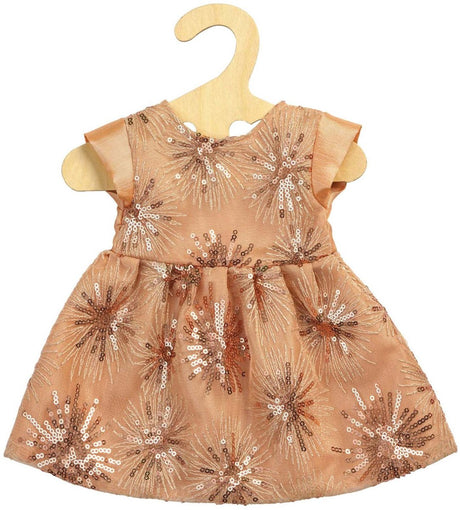 Heless Puppenkleid Glitzerkleid Roségold 28-35 cm Puppenkleidung.