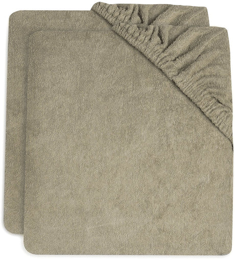Jollein wickelauflagenbezug frottee 75x85cm olive green - 2 stück