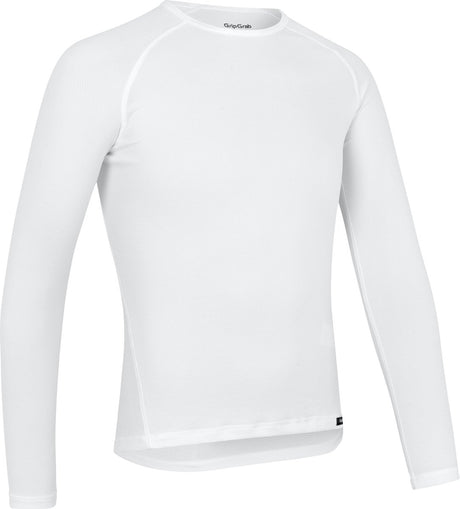 Gripgrab – Ride Thermal Langarm-Winter-Fahrradunterhemd Polygiene Base Layer Thermoshirt – Weiß – Herren – Größe XS