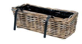 Laura balconybox w hooks -f- natural l55w19h15cm