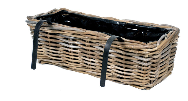 Laura balconybox w hooks -f- natural l55w19h15cm
