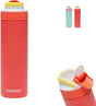 Kambukka Lagoon isolierte Wasserflasche 600 ml – fluoreszierende Fantasie mit integriertem Strohhalm – fluoreszierendes Rot