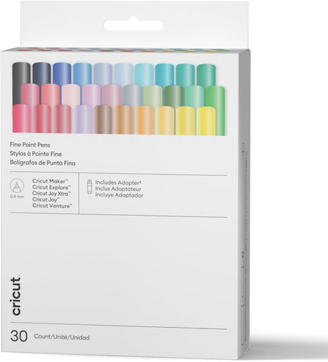 Cricut ™ pennen met extra fijne punt 0,4 mm – ultimate (set van 30) + adapter