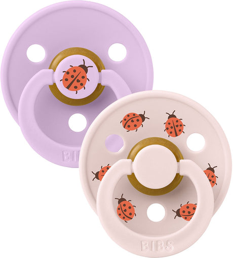 Bibs studio colour fopspeen - rond - 2 stuks - 0-6 mnd - ladybug violet sky mix