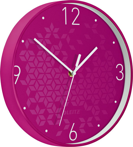Leitz wow stille Wanduhr modern - rosa
