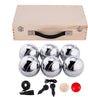 Engelhart Metall-Jeu de Boules – 6 Kugeln in Holzkiste – Luxus-Set – Pétanque – Boule – Metallkugeln – passend für jeden Jeu de Boules-Platz – Langfeld