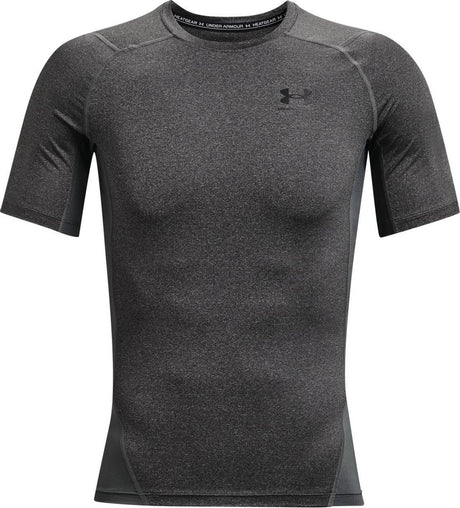 Under armour ua hg armour comp ss heren sportshirt - grijs - zwart l