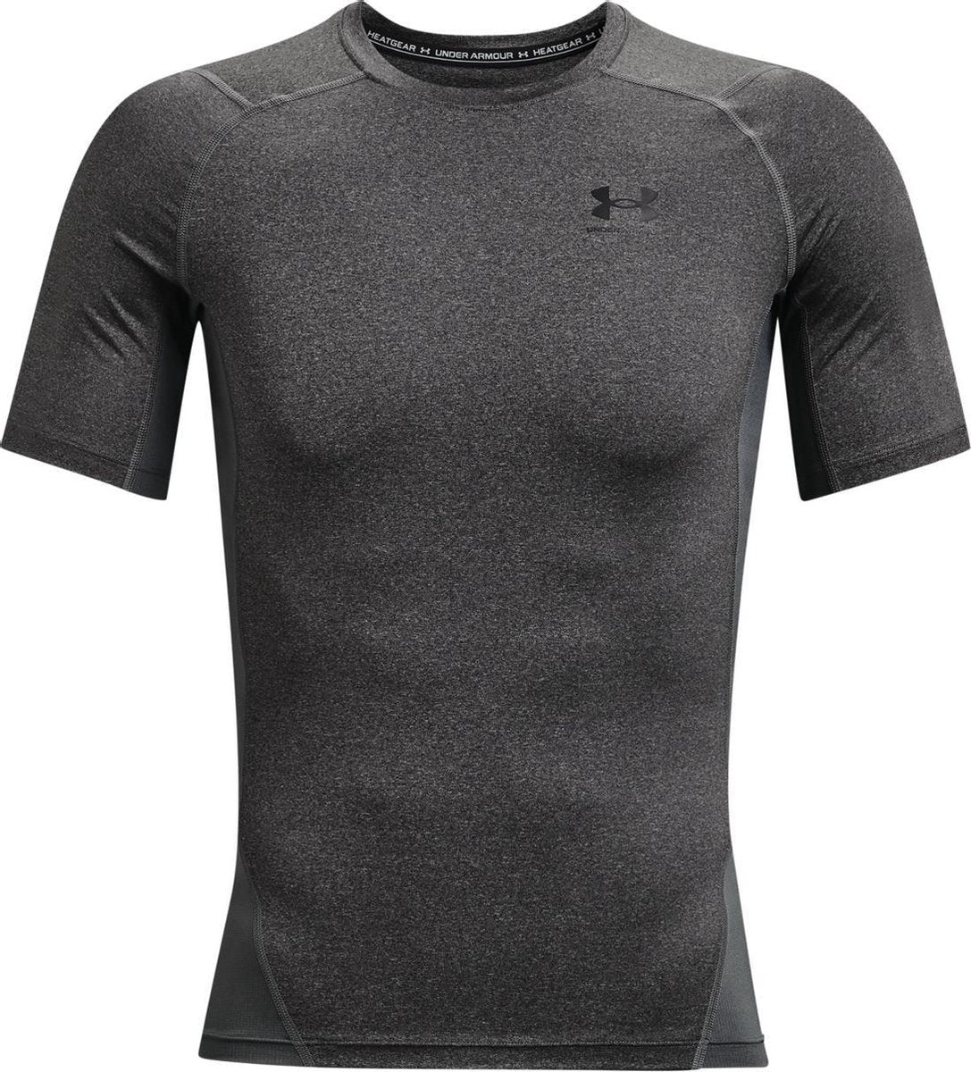 Under armour ua hg armour comp ss heren sportshirt - grijs - zwart s