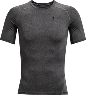 Under armour ua hg armour comp ss heren sportshirt - grijs - zwart s