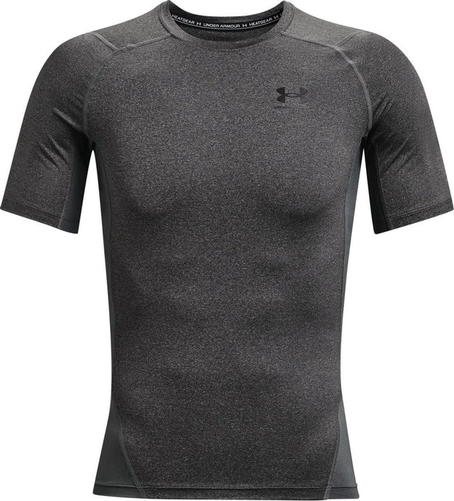 Under armour ua hg armour comp ss heren sportshirt - grijs - zwart s