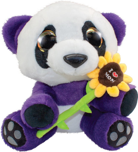Lumo Stars Tactic – Plüsch – Kuschelpanda I love Mom – 24 cm – weicher Plüsch – große Augen – Muttertagsgeschenk – inklusive App mit Spielen