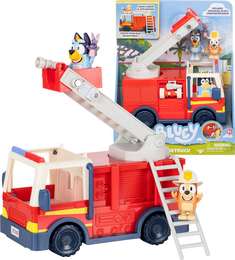 Moose Toys Bluey – Blueys Feuerwehrauto-Spielset – inkl. Bluey- und Bingo-Spielfiguren