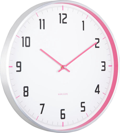 Karlsson wandklok sporty - roze - ø40cm - wandklok scandinavisch