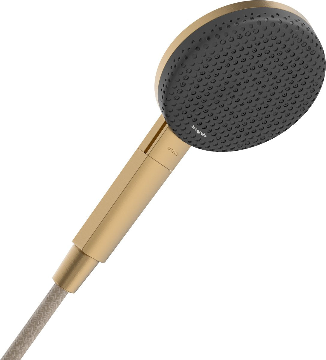 Hansgrohe Raindance Alive Select S – Handbrause – Ecosmart-Wassersparfunktion – Bedienung per Auswahltaste – Größe 125 mm – 3 Strahlfunktionen – gebürstete Bronze