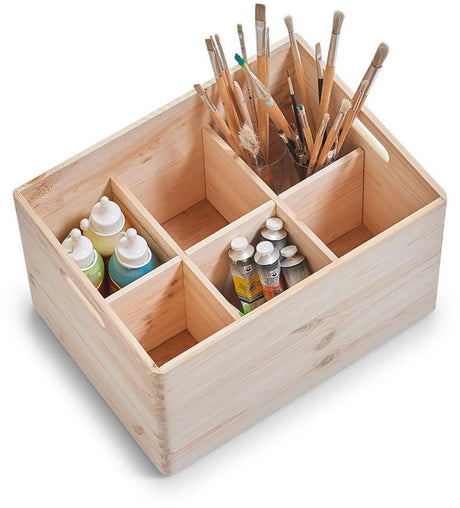 Zeller present houten krat 40 x 30 x 24 cm zeller | uitneembare indeling