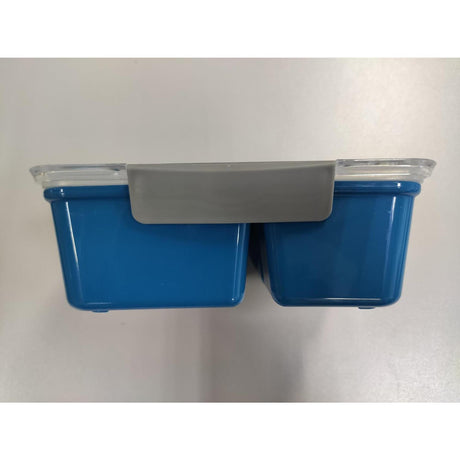 Lunchbox mit Klappgabel 20x15x7cm, gefrier- und mikrowellengeeignet, Petrolblau
