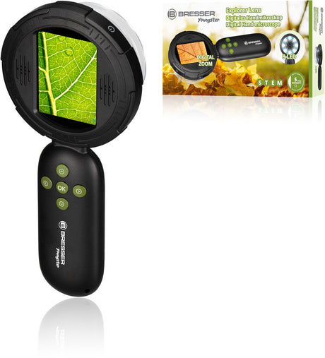 Bresser youngster - explorer lens - digitale zakmicroscoop - 10-40x vergroting - voor kinderen - zwart