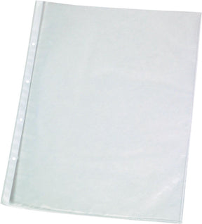 Q-Connect perforierte Showtasche A4, 11-Loch-Perforation, kristallklar, 50 Mikron, Packung mit 25 Stück