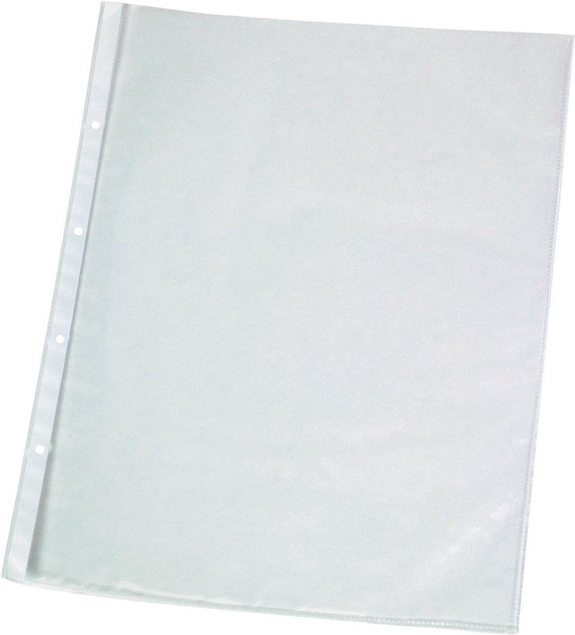 Q-Connect perforierte Showtasche A4, 11-Loch-Perforation, kristallklar, 50 Mikron, Packung mit 25 Stück