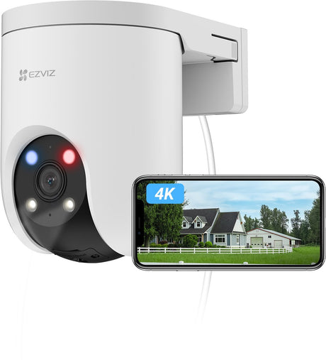 Ezviz h8c pro 4k – Outdoor – 4k Ultra HD-Auflösung – 360° PTZ – Aufzeichnung rund um die Uhr – WLAN-Abdeckung von 464 m – kabelgebundene Überwachungskamera – KI-Tracking – keine monatlichen Kosten