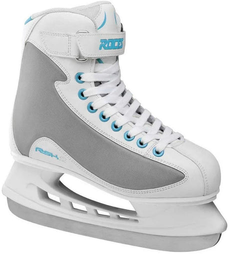 Roces – RSK 2 – Eishockey-Schlittschuhe – Schlittschuhe Damen – Weiß Blau – Stabile Konstruktion aus Edelstahl und Eisen – Größe EU 41
