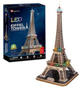 Kubisches lustiges 3D-Puzzle Eiffelturm mit LED-Beleuchtung