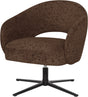 Woood pico draaifauteuil - wollig structuur - bruin - 74x71x69
