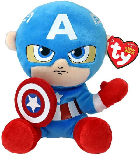 Ty Beanie Babies Marvel Captain America weich, 15 cm