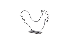 Metal rooster on base 30x21cm black